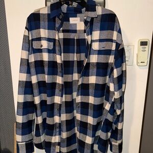 Jachs Men's Navy and White Checkered Shirt